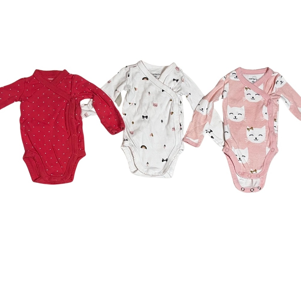 *5/25* Carters long sleeve cross button onesie bundle Newborn
